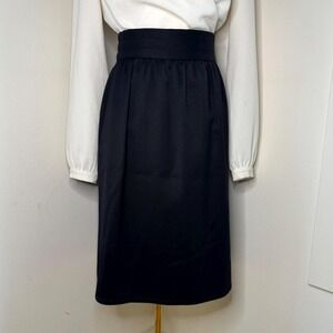 Vintage Escada Black Virgin Wool Pencil Skirt Sz.‎ 8